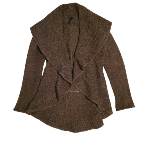 ARCHEOLOGIE Brown Mohair Blend Knit Open Granny Cardigan Sz 8 - Picture 5 of 8